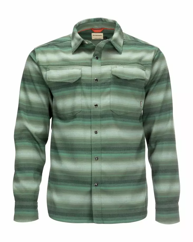 Simms Gallatin Flannel Shirt Moss Stripe - Hemden - 694264554074 - 1