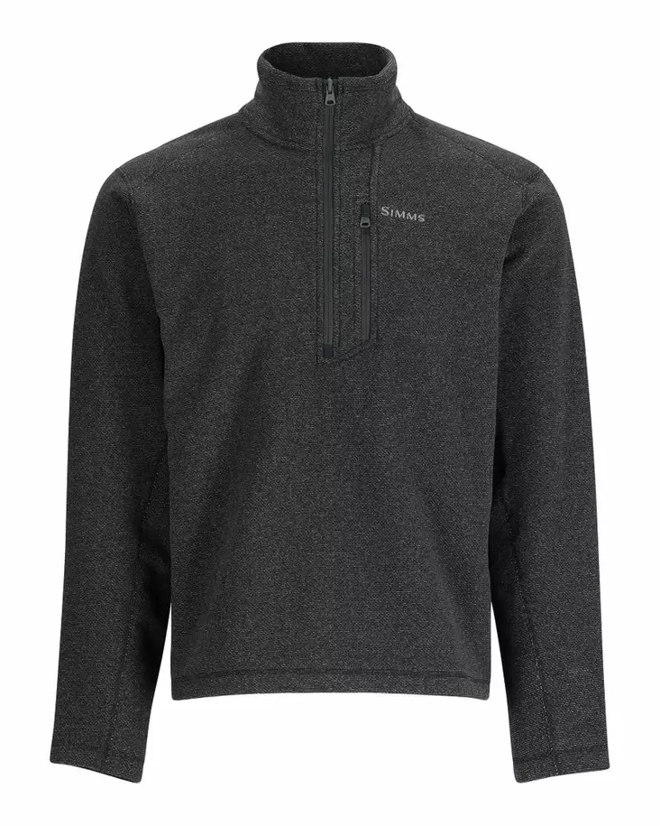 Simms Rivershed Half Zip Black Heather - Hemden - 694264628874 - 2