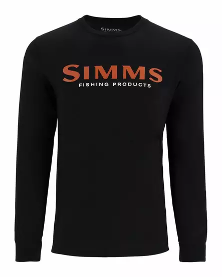 Simms Logo Shirt LS Jet Black - Herren-T-Shirts - 694264656785 - 1