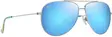 Maui Jim Hauoli XL - Shiny Silver Frame with Blue Hawaii Lens - Kunststofflinsen - 603429080105 - 1
