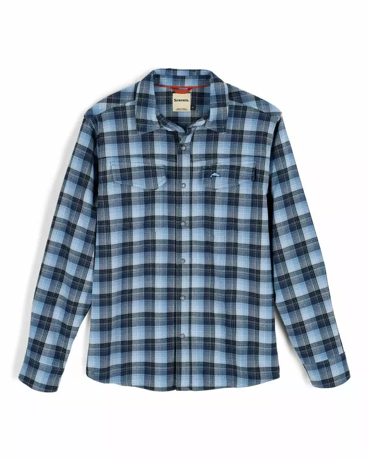 Simms Gallatin Flannel Shirt Kennebec Plaid: Steel Blue - Hemden - 694264694145 - 2