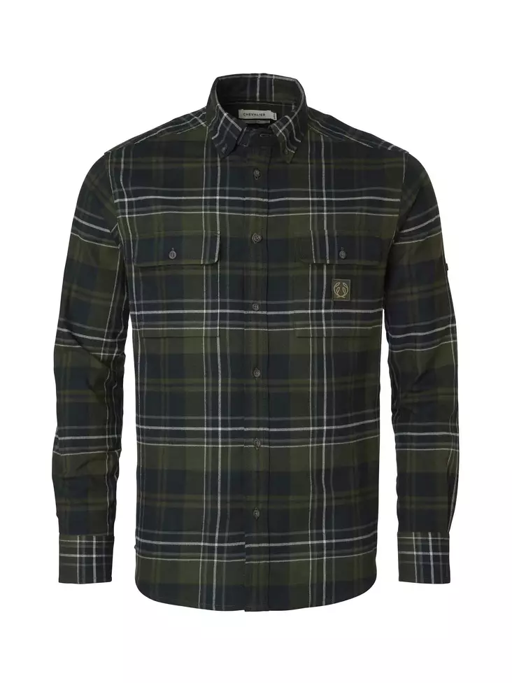 Chevalier Heron Flannel Shirt Men October Green Checked - Hemden - 808491167895 - 1