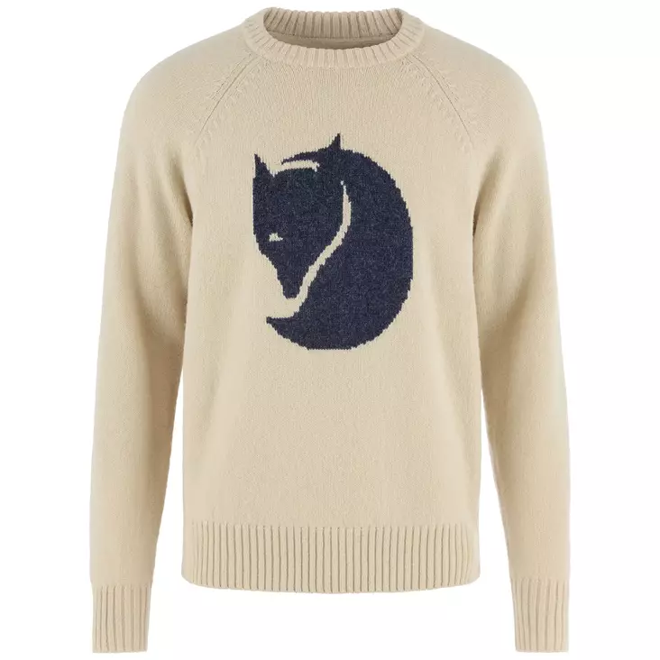 Fjällräven Logo Knit Sweater M Light Beige - Hemden - 7323451199585 - 1