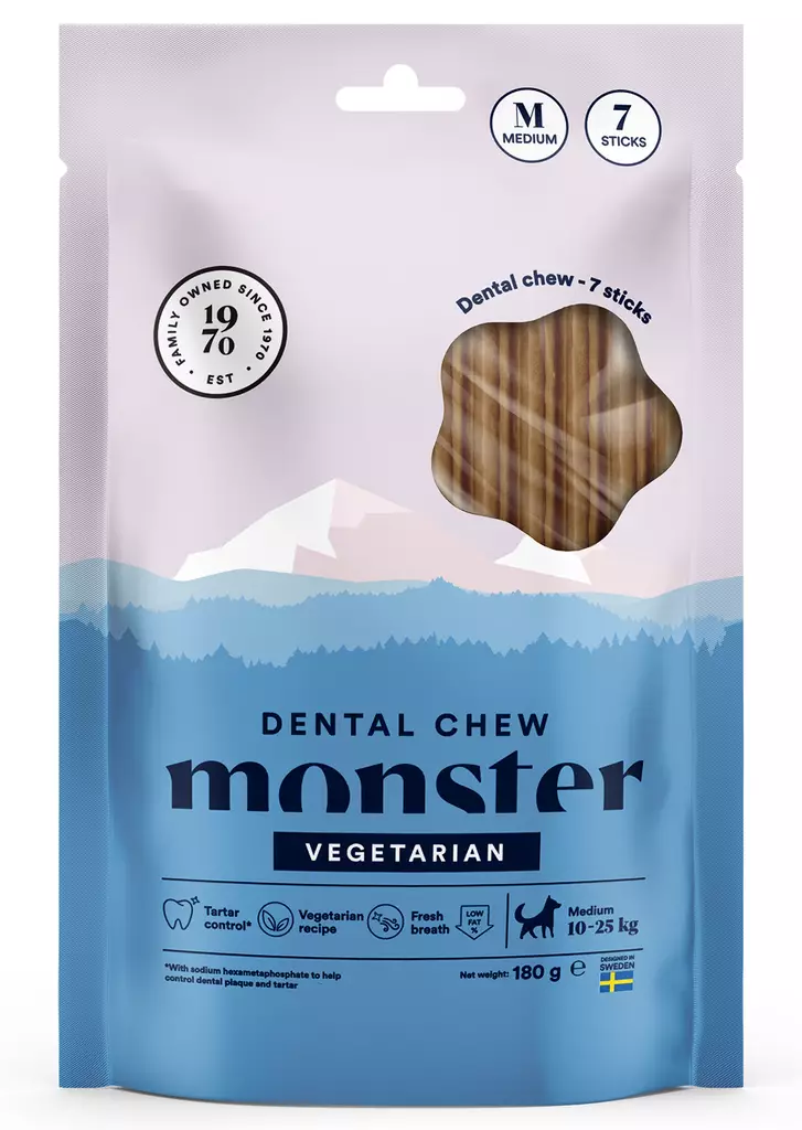Monster Dog Dental Chew Vegan 7pcs - Kauknochen für Hunde - 7350040126455 - 1