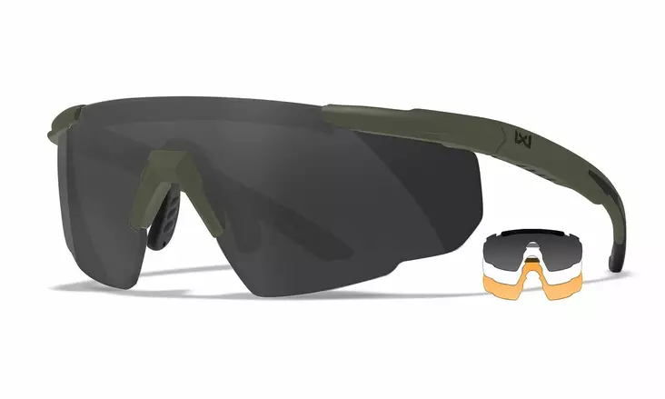 Wiley X Saber Advanced Grey & Clear & Light Rust OD Green - Schießbrillen - 712316023535 - 1