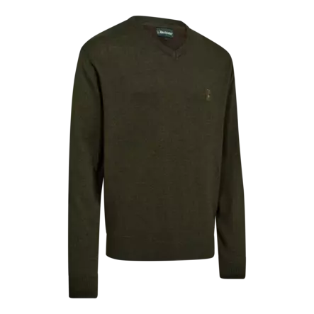 Deerhunter Harrington V-Neck Knit Forest Ember Melange - Hemden - 5702827236246 - 1