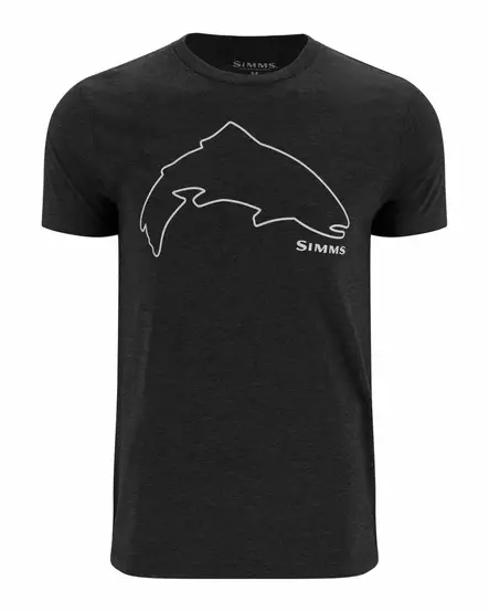 Simms Trout Outline T-Shirt Dark Gunmetal Heather - Herren-T-Shirts - 694264655856 - 1