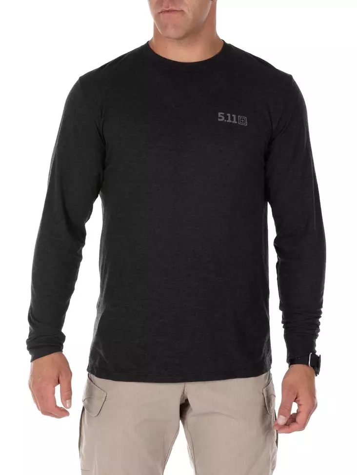 5.11 Triblend Legacy L/S Tee Black Htr - Taktische Shirts - 888579358346 - 1