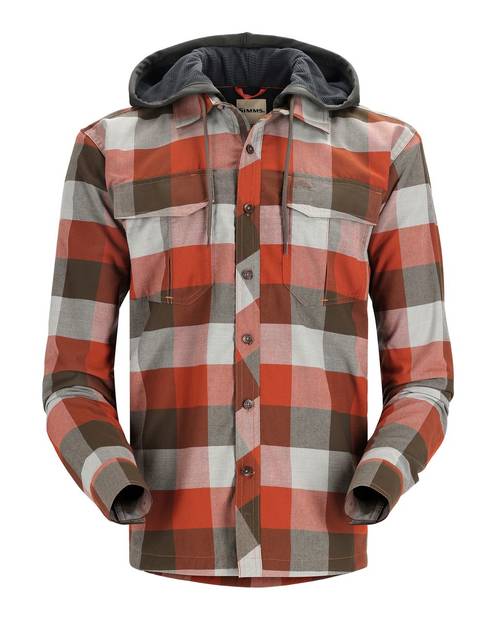 Simms Coldweather Hoody Clay Buffalo Plaid -huppari - Hemden - 694264579176 - 1