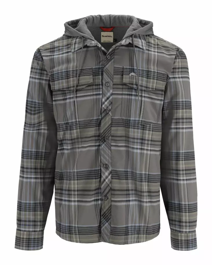 Simms Coldweather Hoody Gunmetal Neo Plaid - Hemden - 694264655276 - 1