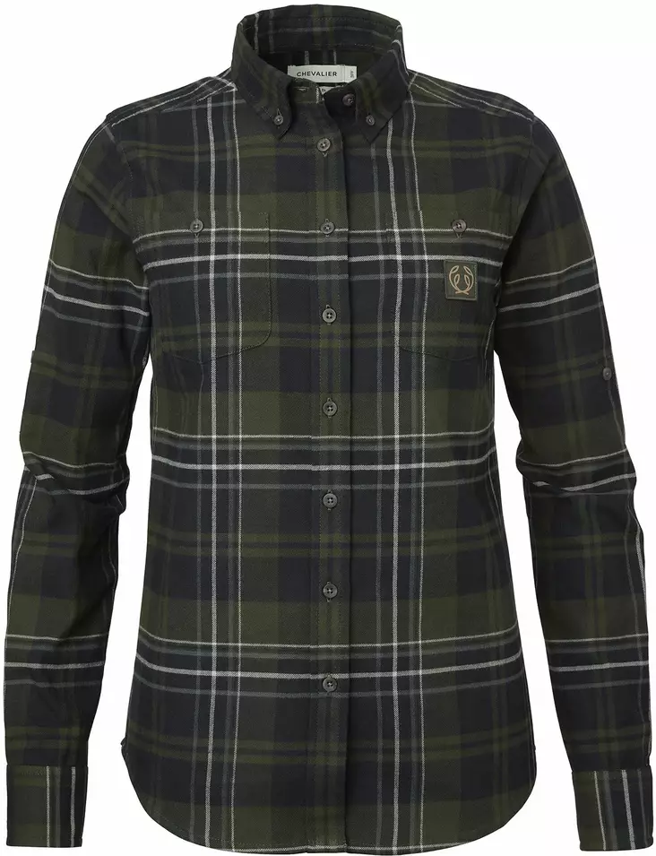 Chevalier Heron Flannel Shirt Women October Green Checked - Hemden - 808491167826 - 1
