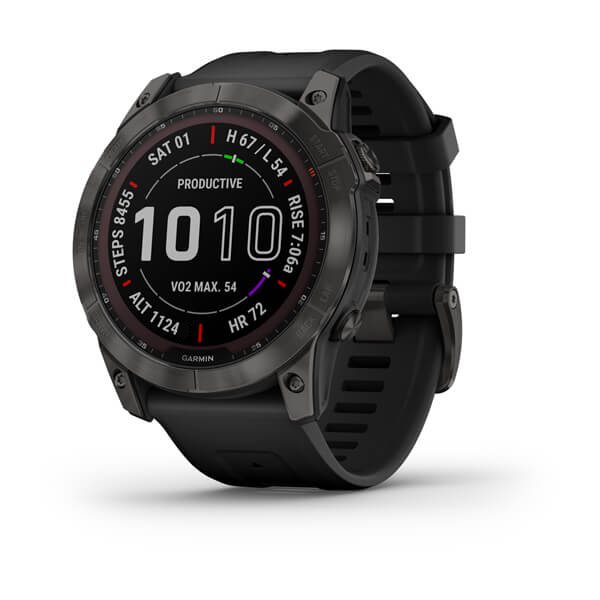 Garmin Fenix 7X Sapphire Solar Carbon Grey DLC Titanium with Black Band - GPS-Geräte und Wearables - 0753759278236 - 1