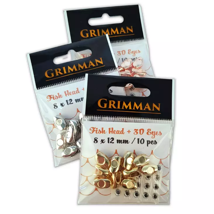 Grimman Fish Head + 3D Eyes 9x15mm - Beschwerte Augen - 11808036 - 1