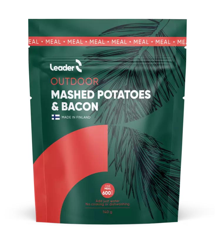 Leader Outdoor Mashed Potatoes Bacon 140g - Campingmahlzeiten - 6430080443376 - 1