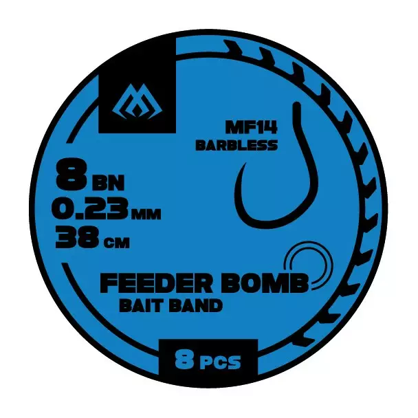 Mikado FB Rig MF14 Bait Band Barbless Mono 38cm - Gebundene Haken - 5900637119876 - 1