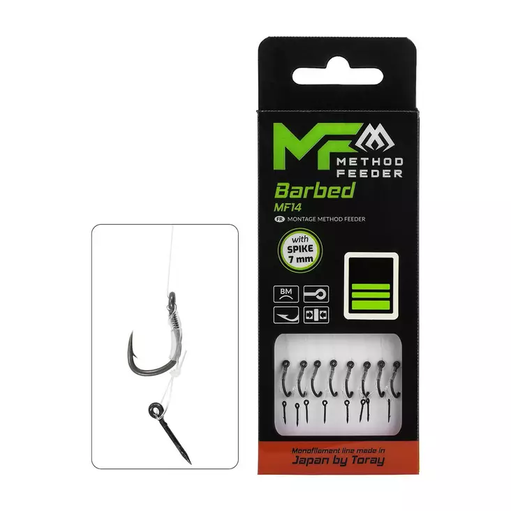 Mikado MF Rig MF14 Spike Barbed Mono 10cm - Gebundene Haken - 5900637121046 - 1