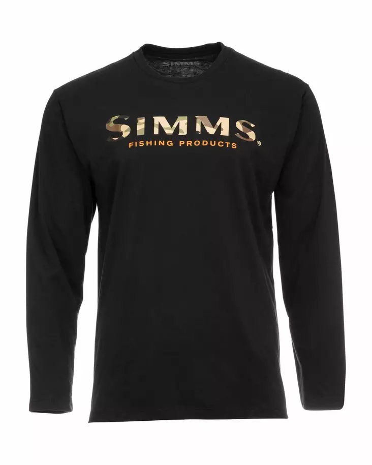 Simms Logo Shirt Long-Sleeve Black - Herren-T-Shirts - 694264584446 - 1