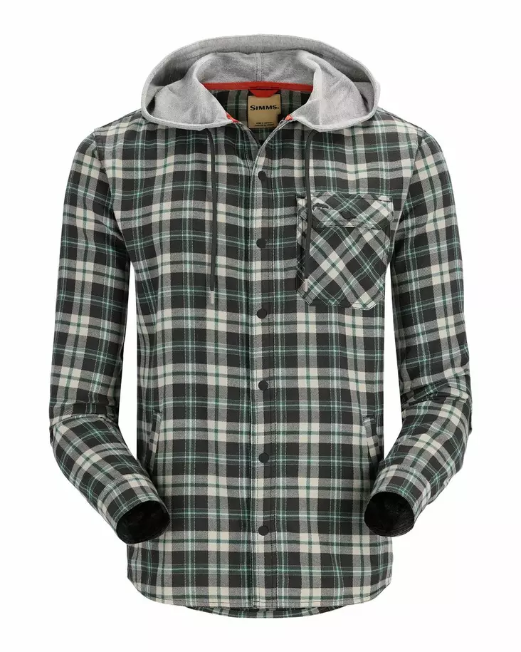 Simms Santee Flannel Hoody Forest/Carbon Camp Plaid - Hemden - 694264581926 - 1