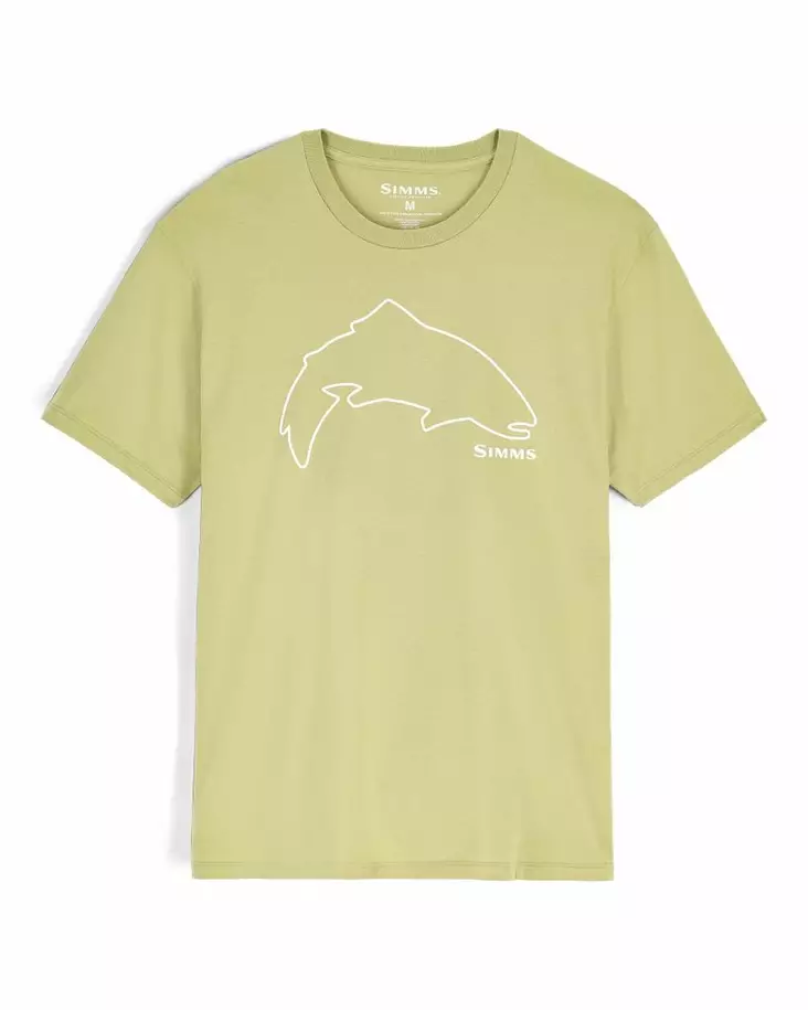 Simms Trout Outline T-Shirt Tent Green - Herren-T-Shirts - 694264694466 - 1