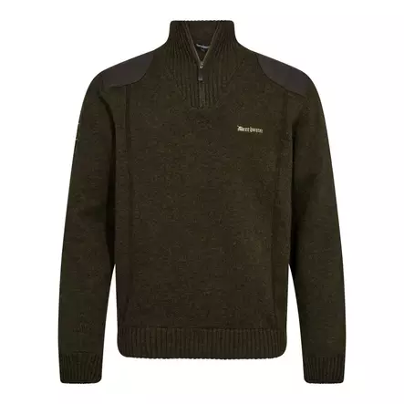 Deerhunter Finley ½-Zip Knit Woodland Melange - Hemden - 5702827248997 - 1