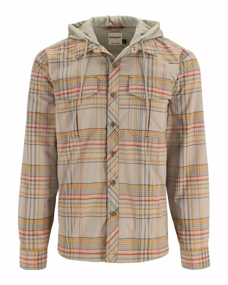 Simms Coldweather Hoody Stone Neo Plaid - Hemden - 694264655337 - 1