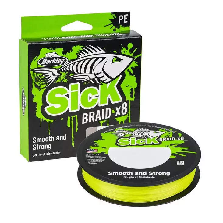 Berkley Sick Braid 150m Hi-Viz Yellow - Geflochtene Schnüre - 028632982297 - 1