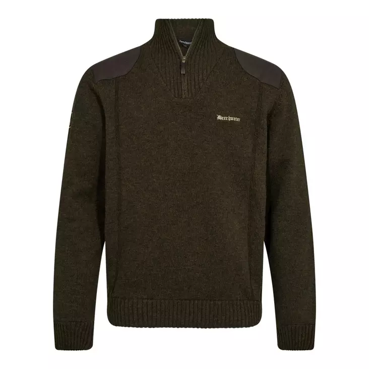 Deerhunter Finley ½-Zip Knit Woodland Melange - Hemden - 5702827248997 - 1