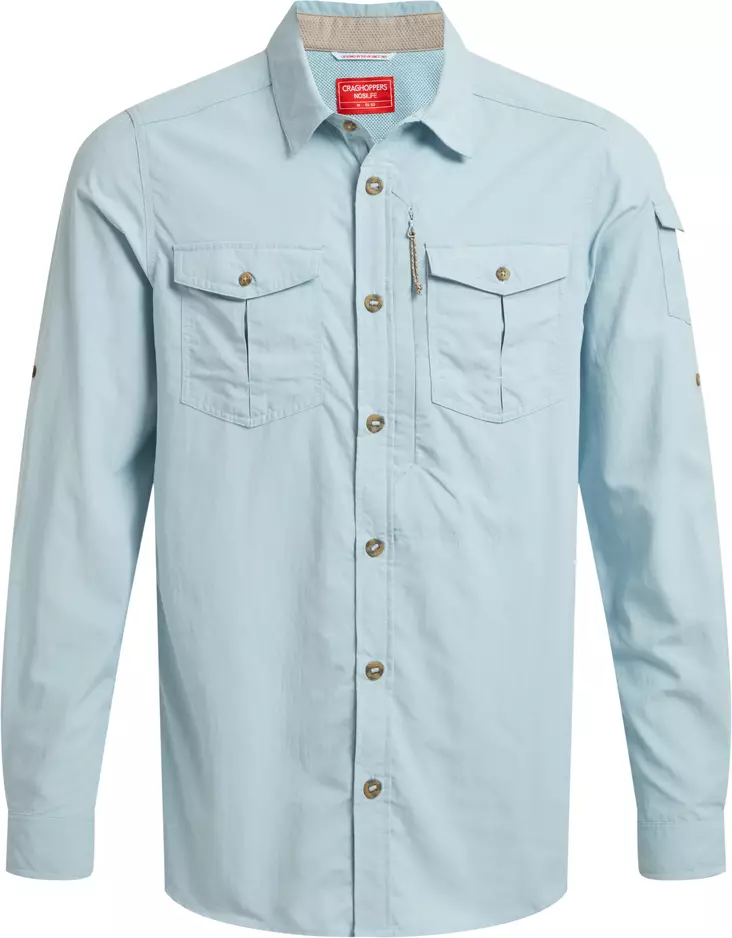 Craghoppers Ms NosiLife Adventure Long Sleeve Shirt III Niagara Blue - Hemden - 5063260001427 - 1