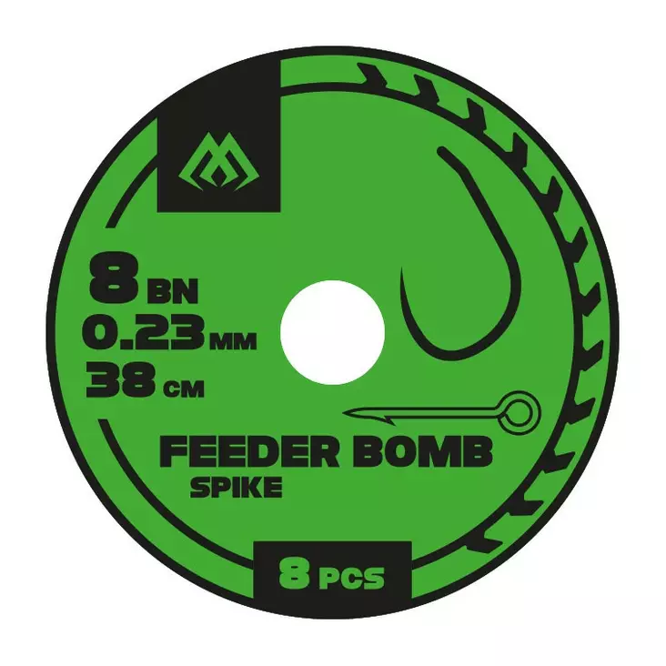 Mikado Feeder Bomb Rig Spike Barbless Mono 38cm - Gebundene Haken - 5900637105947 - 1