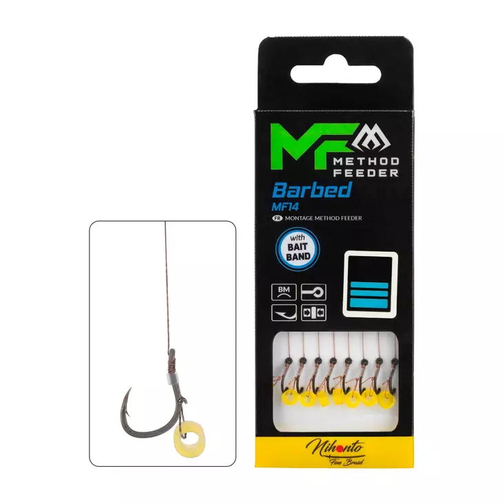 Mikado MF Rig MF14 Bait Band Barbed Braid 10cm - Gebundene Haken - 5900637121107 - 1