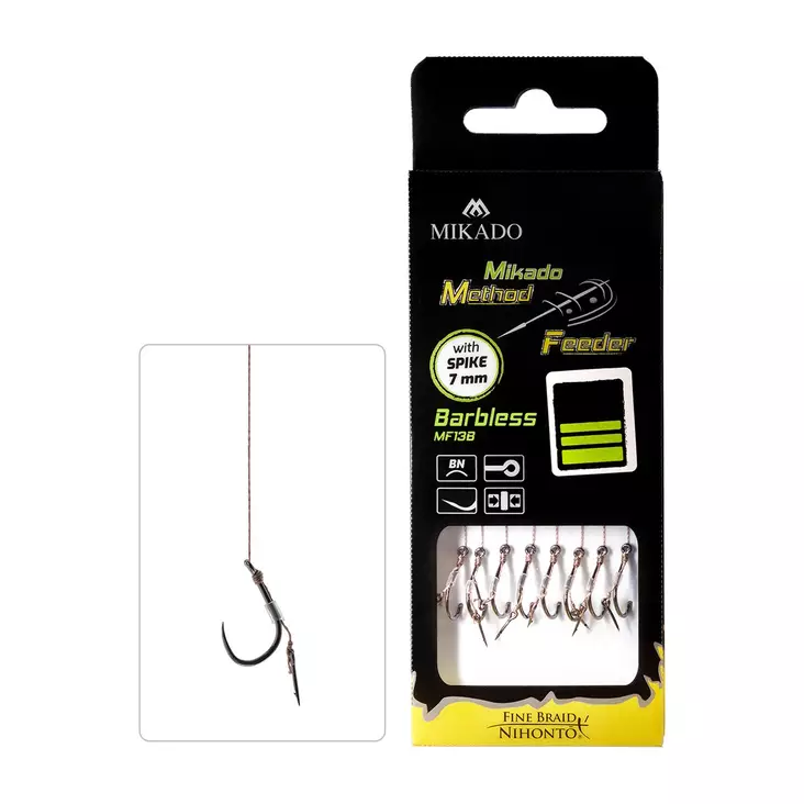 Mikado MF Rig Spike Barbless Braid 10cm - Gebundene Haken - 5900637067887 - 1