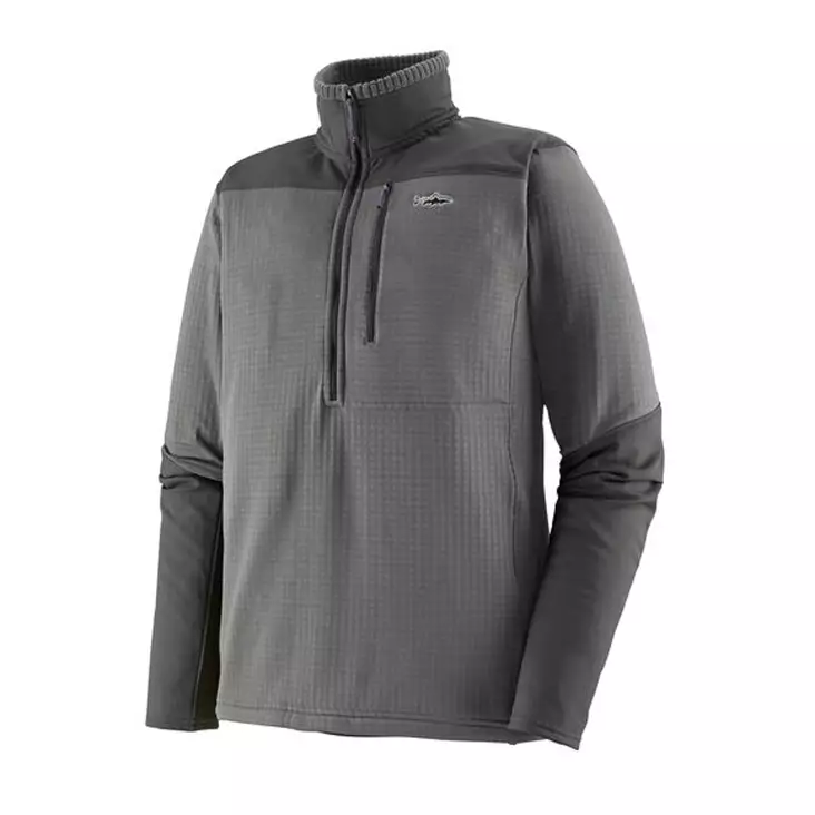 Patagonia Ms R1 Fitz Roy ¼ Zip Noble Grey - Fleece-Hemden - 192964525467 - 1