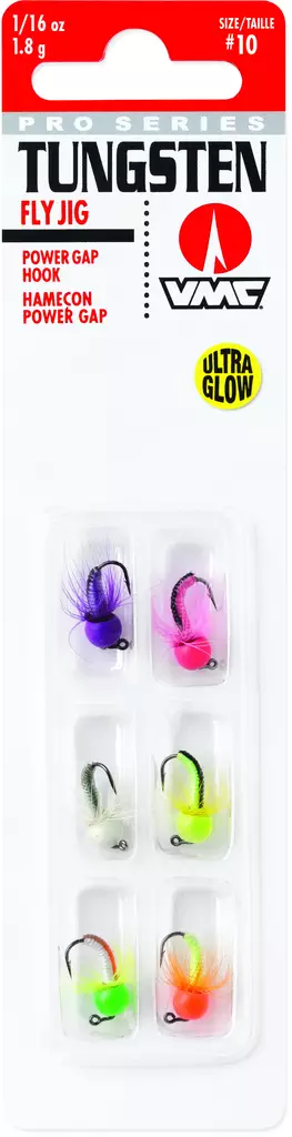 Tungsten Fly Jig Kit #10 1,8gr Glow 6-pc - Eisangel-Jigs - 043193148487 - 1