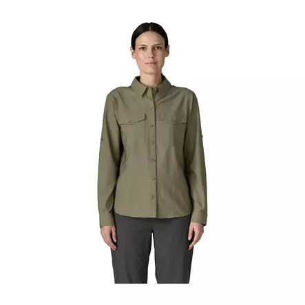 Patagonia W's Long-Sleeved Self-Guided Sun Shirt River Rock Green - Hemden - 196924814738 - 2