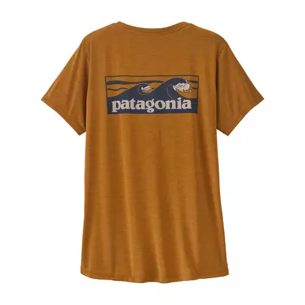 Patagonia W's Capilene Cool Daily Shirt - Boardshort Logo Cinnamon Brown - Dark Cinnamon Brown X-Dye - Damen-T-Shirts - 198077899778 - 1