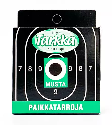 Tarkka Paikkatarra 11mm Musta - Schießaufkleber - 6410362412108 - 1