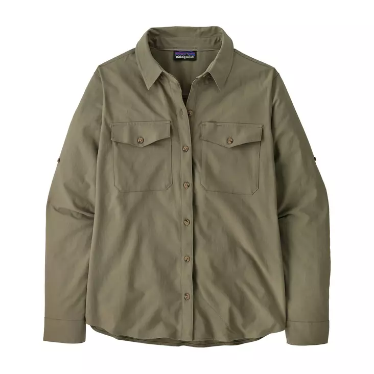 Patagonia W's Long-Sleeved Self-Guided Sun Shirt River Rock Green - Hemden - 196924814738 - 1