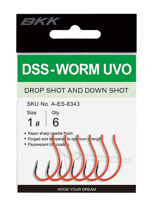 BKK DSS Worm UV Orange - Haken - 6974190006378 - 1
