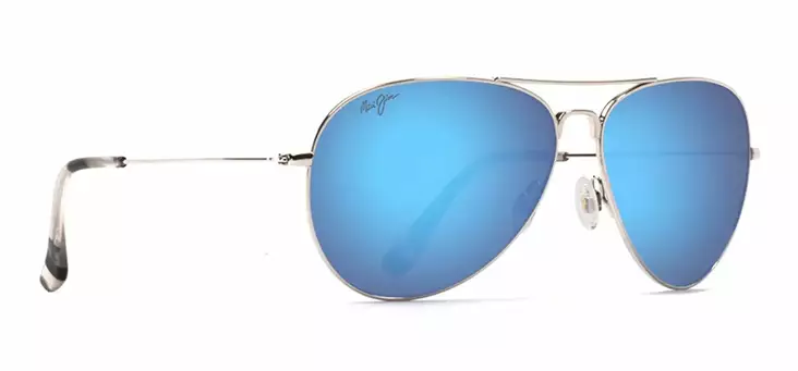 Maui Jim Mavericks - Silver Titanium Frame with Blue Hawaii Lens - Kunststofflinsen - 603429035648 - 1