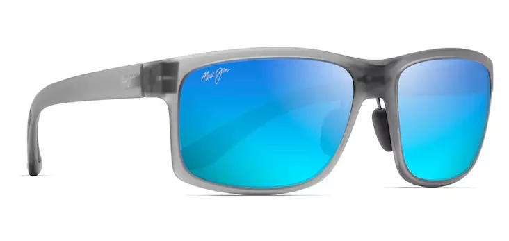 Maui Jim Pokowai Arch - Trans Matte Grey Frame with Blue Hawaii Lens - Kunststofflinsen - 603429050498 - 1