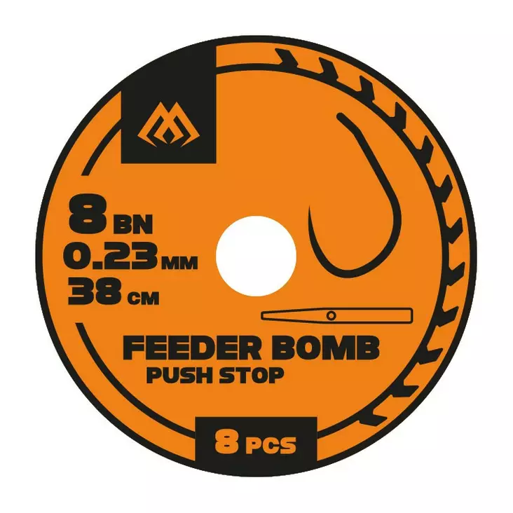 Mikado Feeder Bomb Rig Push Stop Barbless Mono 38cm - Gebundene Haken - 5900637104988 - 1