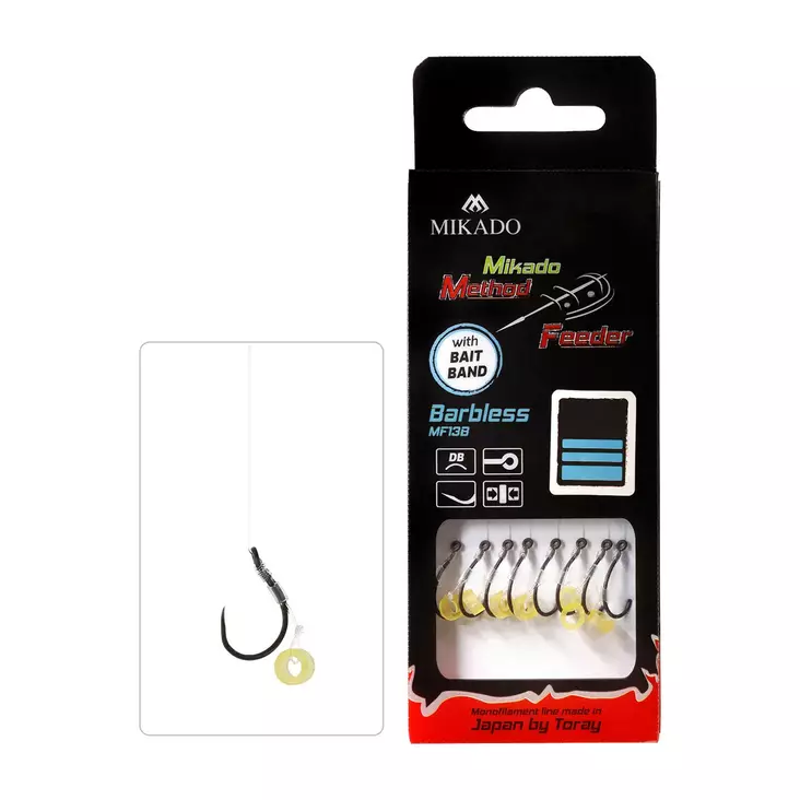 Mikado MF Rig HMFB13BG Rubber Mono Barbless - Gebundene Haken - 5900637058038 - 1