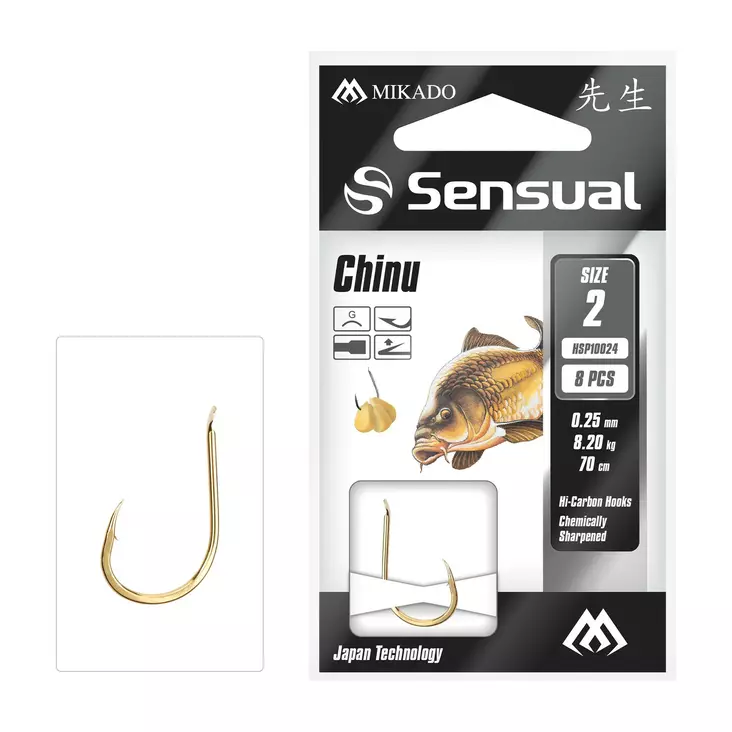 Mikado Sensual Chinu Snelled Hooks 70cm - Gebundene Haken - 5900637062868 - 1