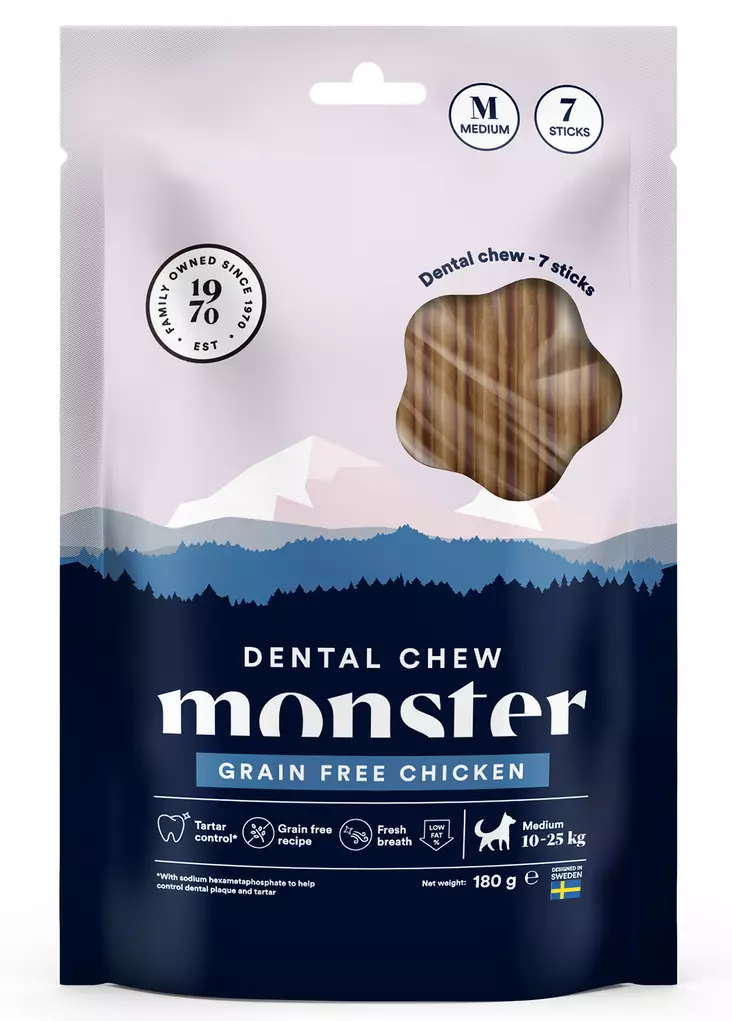 Monster Dog Dental Chew GF Chicken 7pcs - Kauknochen für Hunde - 7350040126448 - 1