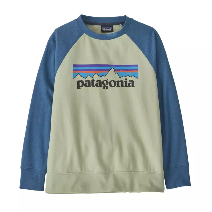 Patagonia K's LW Crew Sweatshirt P-6 Logo: Salvia Green - Hemden - 195699423558 - 1