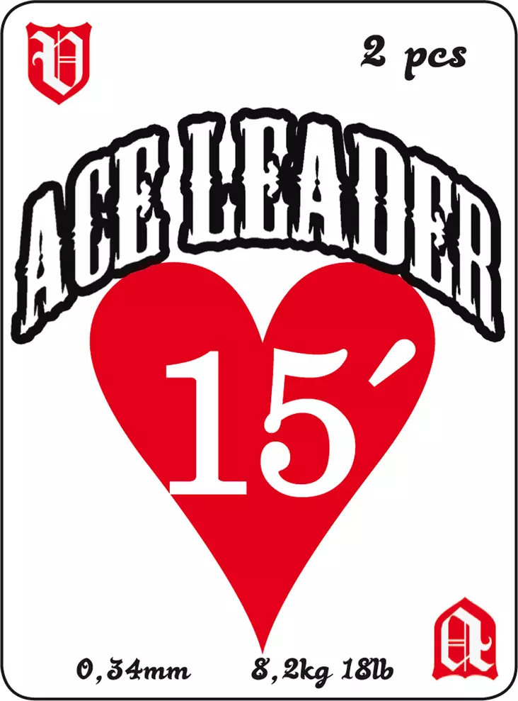 Vision Ace Leader 2-Pack 15' 0,34mm - Nylon-Vorfächer - 6417512820615 - 2