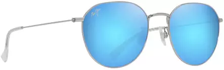 Maui Jim Kauwela - Shiny Silver Frame with Blue Hawaii Lens - Kunststofflinsen - 603429084349 - 1