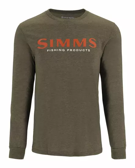 Simms Logo Shirt LS Loden Heather - Herren-T-Shirts - 694264670699 - 1