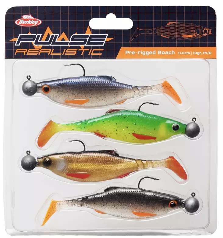 Berkley Pre-Rigged Pulse Realistic Roach 11cm 4pcs - Köder-Sortimente - 028632967669 - 1