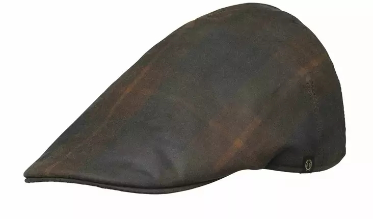 Chevalier Torre Waxed Cotton Sixpence Cap Hunter Brown Checked - Kopfbedeckungen - 808491158459 - 1